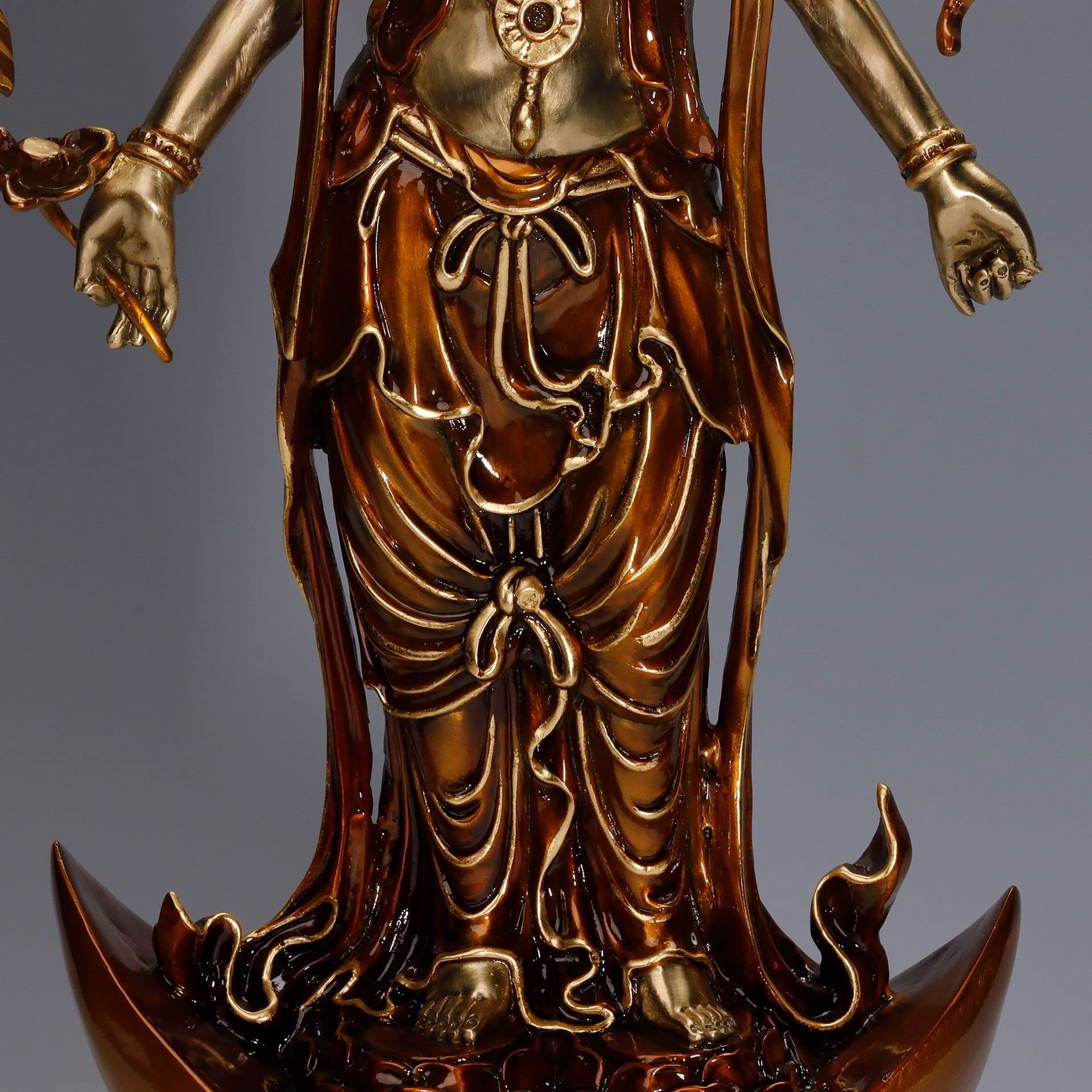 Amazon｜dsdsad仏像【摩利支天立像】 真鍮製 （総高56cm、幅23cm